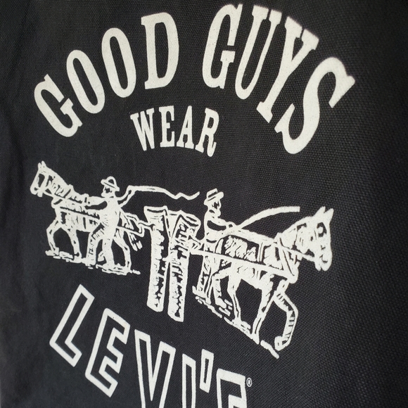 LEVI'S Good Guys Graphic Black Canvas Tote Bag - Picture 5 of 5